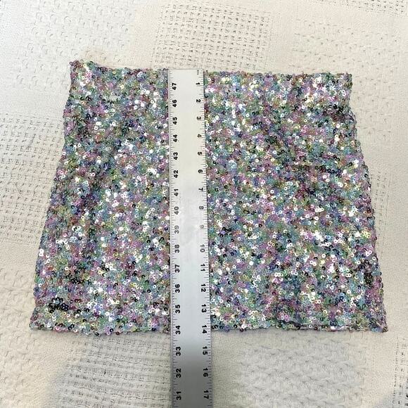 Fashion Nova XL multi color holographic sequin mini skirt SK 2864 - Picture 2 of 9